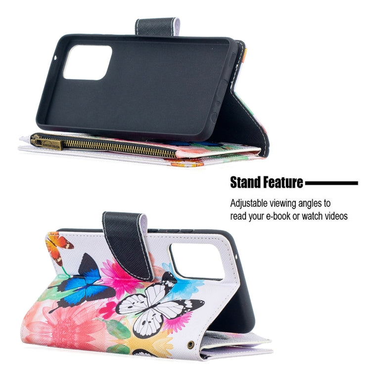 For Samsung Galaxy A52 5G / 4G Colored Drawing Pattern Zipper Horizontal Flip Leather Case with Holder & Card Slots & Wallet(Two Butterflies) - Galaxy Phone Cases by buy2fix | Online Shopping UK | buy2fix