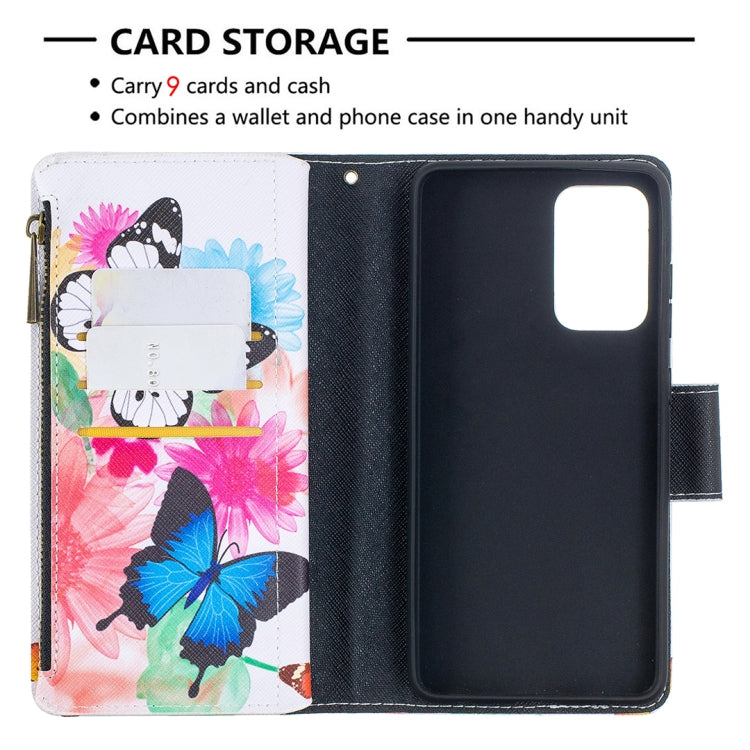 For Samsung Galaxy A52 5G / 4G Colored Drawing Pattern Zipper Horizontal Flip Leather Case with Holder & Card Slots & Wallet(Two Butterflies) - Galaxy Phone Cases by buy2fix | Online Shopping UK | buy2fix