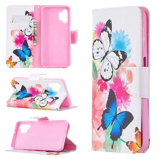 For Samsung Galaxy A32 5G Colored Drawing Pattern Horizontal Flip Leather Case with Holder & Card Slots & Wallet(Butterflies) by buy2fix