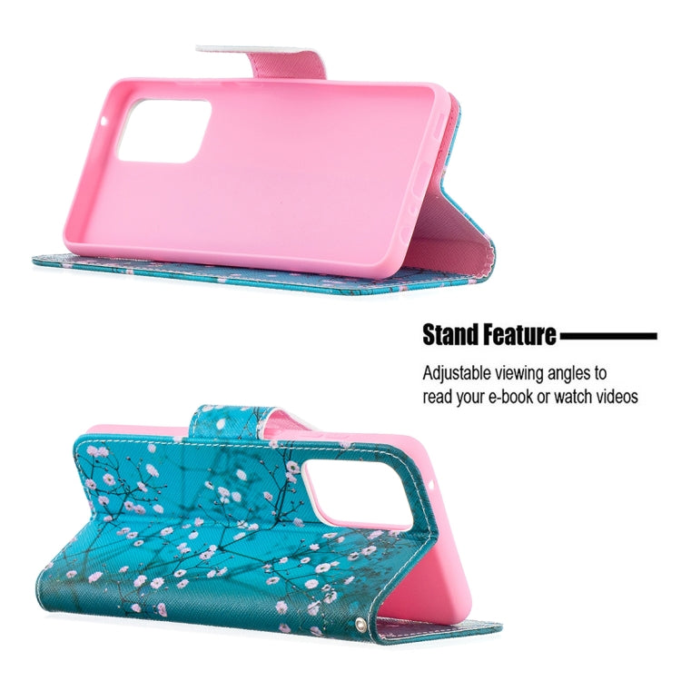 For Samsung Galaxy A52 5G / 4G Colored Drawing Pattern Horizontal Flip Leather Case with Holder & Card Slots & Wallet(Plum Blossom) by buy2fix