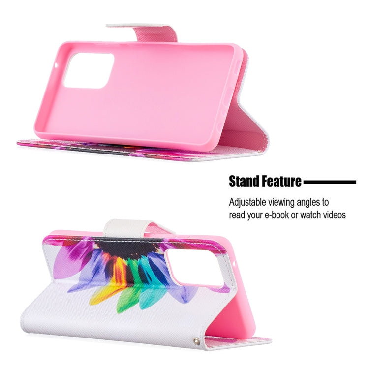 For Samsung Galaxy A52 5G / 4G Colored Drawing Pattern Horizontal Flip Leather Case with Holder & Card Slots & Wallet(Sun Flower) by buy2fix