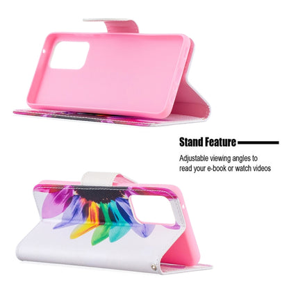 For Samsung Galaxy A52 5G / 4G Colored Drawing Pattern Horizontal Flip Leather Case with Holder & Card Slots & Wallet(Sun Flower) by buy2fix