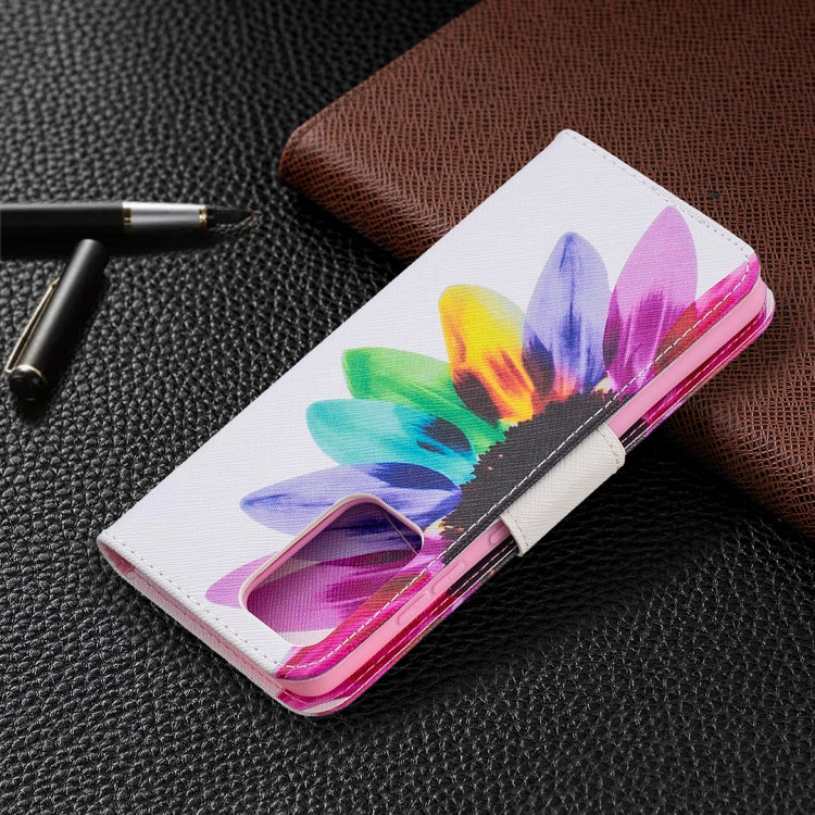 For Samsung Galaxy A52 5G / 4G Colored Drawing Pattern Horizontal Flip Leather Case with Holder & Card Slots & Wallet(Sun Flower) by buy2fix