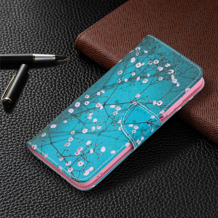 For Xiaomi Poco M3 Colored Drawing Pattern Horizontal Flip Leather Case with Holder & Card Slots & Wallet(Plum Blossom) by buy2fix