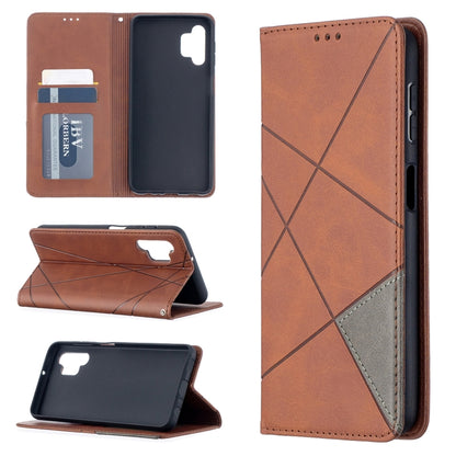 For Samsung Galaxy A32 5G Prismatic Invisible Magnetic Horizontal Flip Leather Case with Holder & Card Slots & Photo Frame(Brown) by buy2fix
