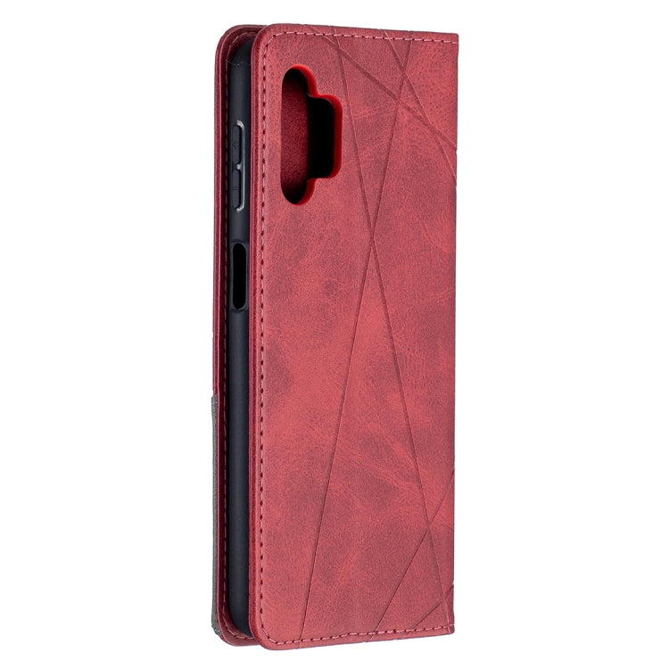 For Samsung Galaxy A32 5G Prismatic Invisible Magnetic Horizontal Flip Leather Case with Holder & Card Slots & Photo Frame(Red) by buy2fix