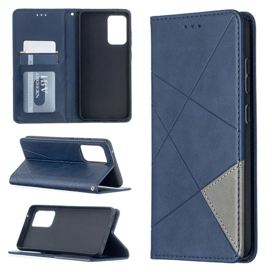 For Samsung Galaxy A52 5G / 4G Prismatic Invisible Magnetic Horizontal Flip Leather Case with Holder & Card Slots & Photo Frame(Blue) by buy2fix
