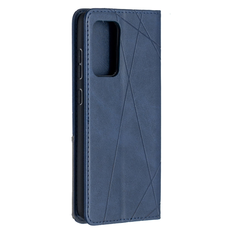 For Samsung Galaxy A52 5G / 4G Prismatic Invisible Magnetic Horizontal Flip Leather Case with Holder & Card Slots & Photo Frame(Blue) by buy2fix