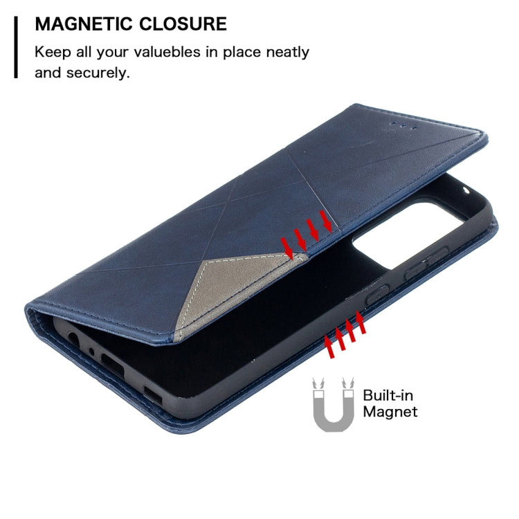 For Samsung Galaxy A52 5G / 4G Prismatic Invisible Magnetic Horizontal Flip Leather Case with Holder & Card Slots & Photo Frame(Blue) by buy2fix