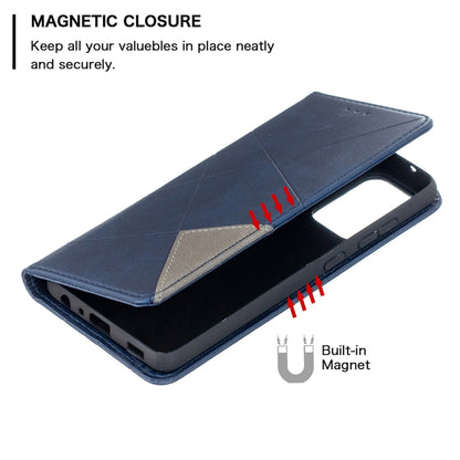 For Samsung Galaxy A52 5G / 4G Prismatic Invisible Magnetic Horizontal Flip Leather Case with Holder & Card Slots & Photo Frame(Blue) by buy2fix