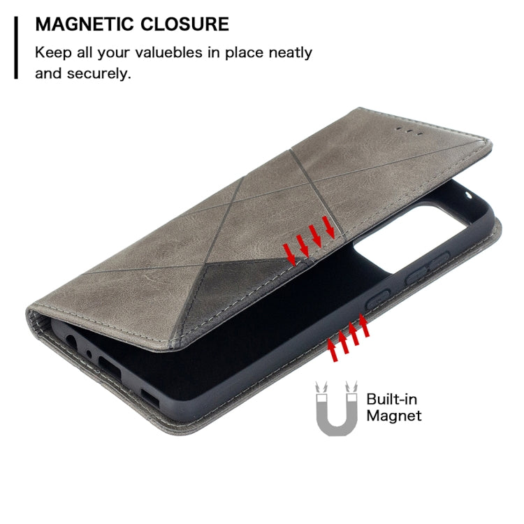 For Samsung Galaxy A52 5G / 4G Prismatic Invisible Magnetic Horizontal Flip Leather Case with Holder & Card Slots & Photo Frame(Grey) by buy2fix