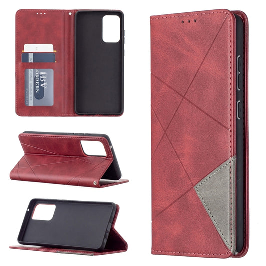 For Samsung Galaxy A72 5G / 4G Prismatic Invisible Magnetic Horizontal Flip Leather Case with Holder & Card Slots & Photo Frame(Red) by buy2fix