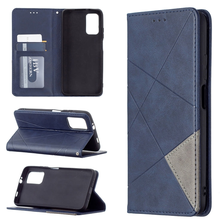 For Xiaomi Poco M3 Prismatic Invisible Magnetic Horizontal Flip Leather Case with Holder & Card Slots & Photo Frame(Blue) - Xiaomi Cases by buy2fix | Online Shopping UK | buy2fix
