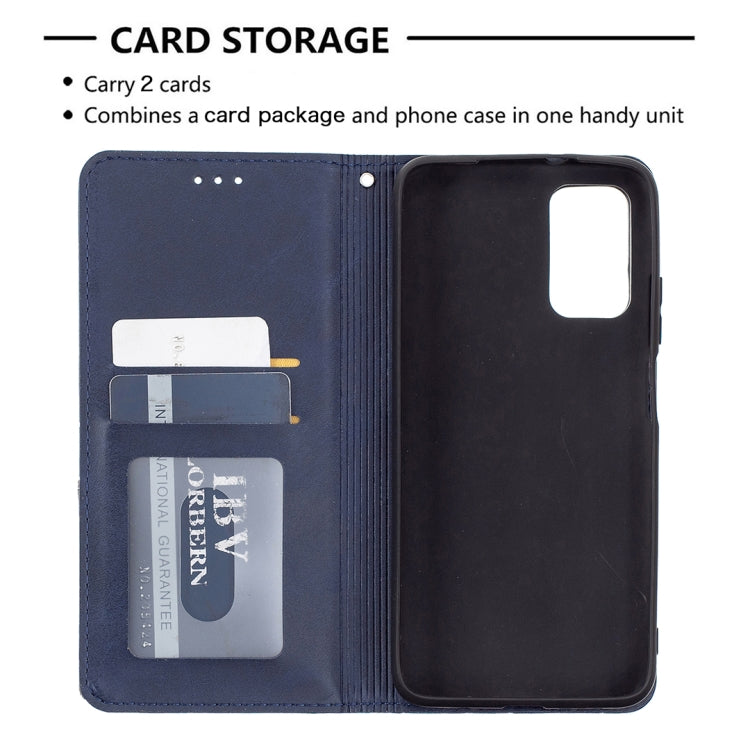 For Xiaomi Poco M3 Prismatic Invisible Magnetic Horizontal Flip Leather Case with Holder & Card Slots & Photo Frame(Blue) - Xiaomi Cases by buy2fix | Online Shopping UK | buy2fix