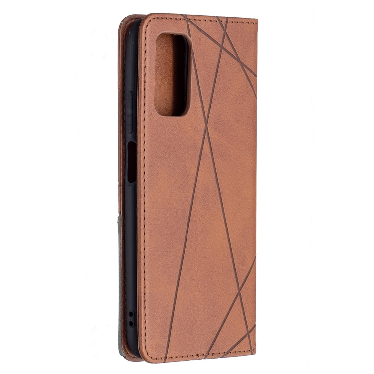 For Xiaomi Poco M3 Prismatic Invisible Magnetic Horizontal Flip Leather Case with Holder & Card Slots & Photo Frame(Brown) - Xiaomi Cases by buy2fix | Online Shopping UK | buy2fix