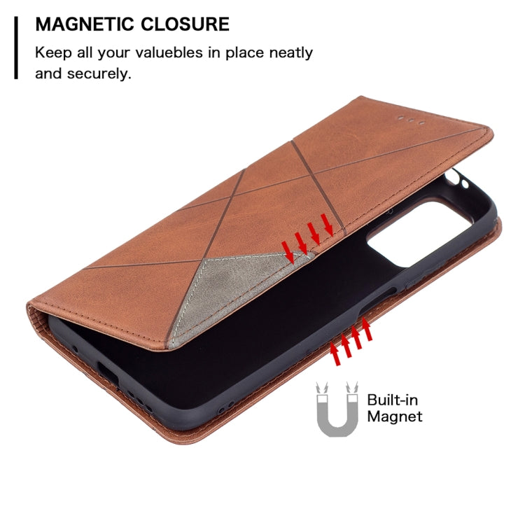 For Xiaomi Poco M3 Prismatic Invisible Magnetic Horizontal Flip Leather Case with Holder & Card Slots & Photo Frame(Brown) - Xiaomi Cases by buy2fix | Online Shopping UK | buy2fix