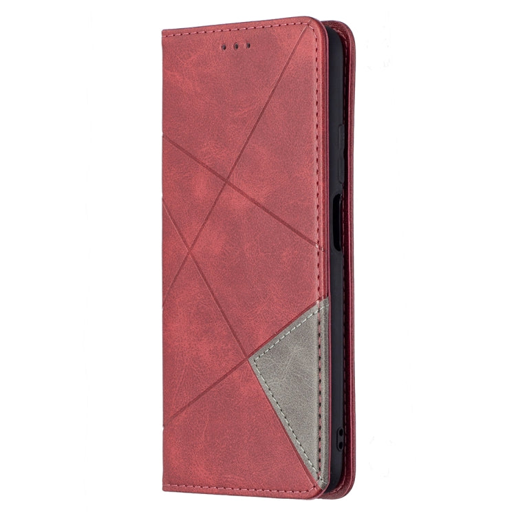 For Xiaomi Poco M3 Prismatic Invisible Magnetic Horizontal Flip Leather Case with Holder & Card Slots & Photo Frame(Red) - Xiaomi Cases by buy2fix | Online Shopping UK | buy2fix