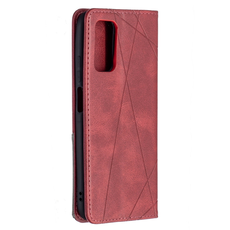 For Xiaomi Poco M3 Prismatic Invisible Magnetic Horizontal Flip Leather Case with Holder & Card Slots & Photo Frame(Red) - Xiaomi Cases by buy2fix | Online Shopping UK | buy2fix