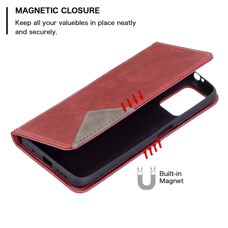 For Xiaomi Poco M3 Prismatic Invisible Magnetic Horizontal Flip Leather Case with Holder & Card Slots & Photo Frame(Red) - Xiaomi Cases by buy2fix | Online Shopping UK | buy2fix