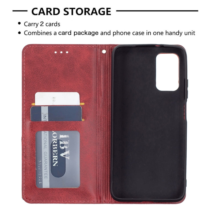For Xiaomi Poco M3 Prismatic Invisible Magnetic Horizontal Flip Leather Case with Holder & Card Slots & Photo Frame(Red) - Xiaomi Cases by buy2fix | Online Shopping UK | buy2fix