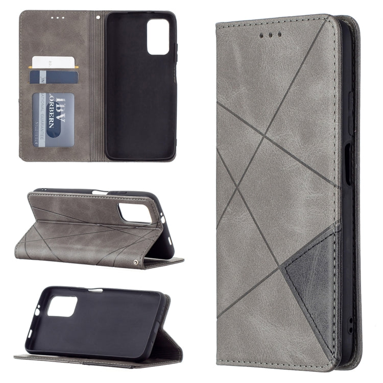 For Xiaomi Poco M3 Prismatic Invisible Magnetic Horizontal Flip Leather Case with Holder & Card Slots & Photo Frame(Grey) - Xiaomi Cases by buy2fix | Online Shopping UK | buy2fix