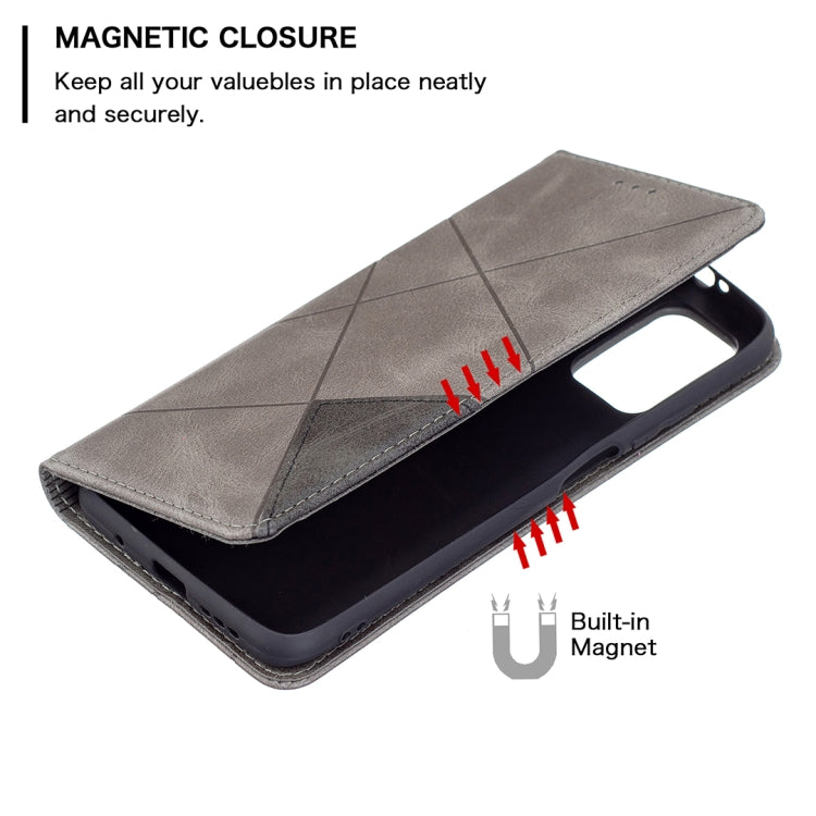 For Xiaomi Poco M3 Prismatic Invisible Magnetic Horizontal Flip Leather Case with Holder & Card Slots & Photo Frame(Grey) - Xiaomi Cases by buy2fix | Online Shopping UK | buy2fix