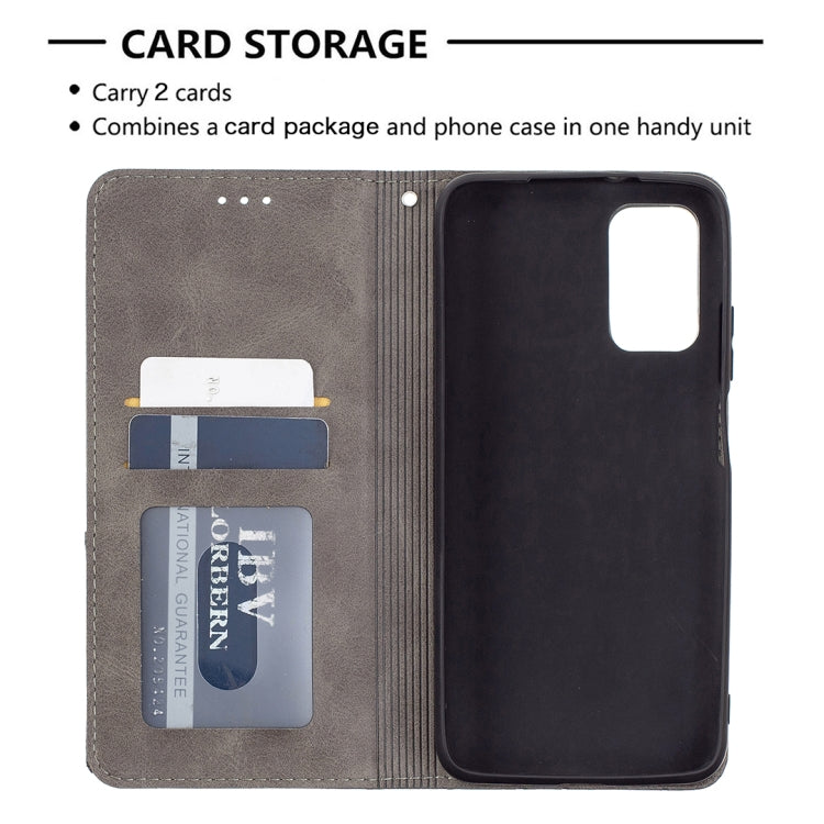 For Xiaomi Poco M3 Prismatic Invisible Magnetic Horizontal Flip Leather Case with Holder & Card Slots & Photo Frame(Grey) - Xiaomi Cases by buy2fix | Online Shopping UK | buy2fix