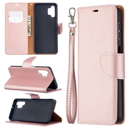For Samsung Galaxy A32 5G Litchi Texture Pure Color Horizontal Flip PU Leather Case with Holder & Card Slots & Wallet & Lanyard(Rose Gold) by buy2fix