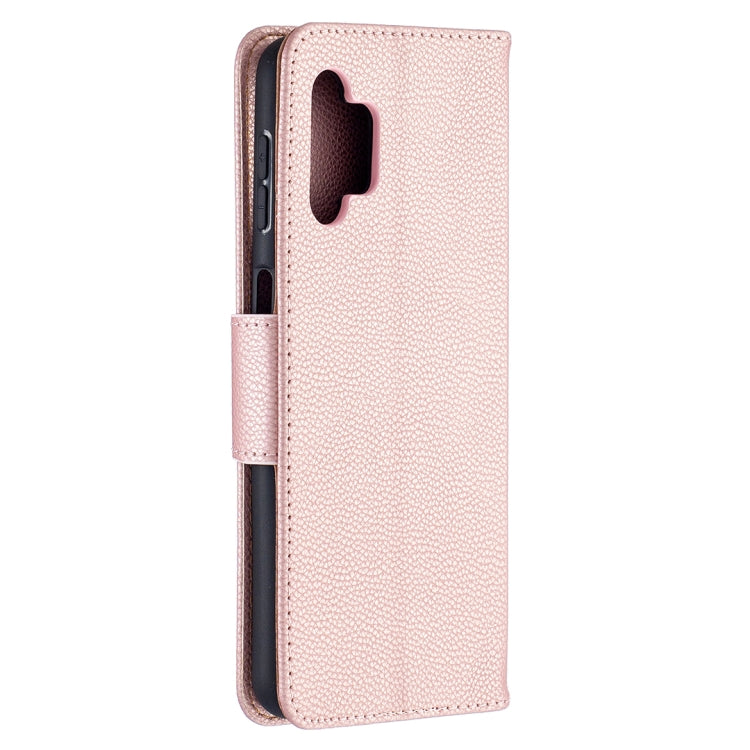 For Samsung Galaxy A32 5G Litchi Texture Pure Color Horizontal Flip PU Leather Case with Holder & Card Slots & Wallet & Lanyard(Rose Gold) by buy2fix