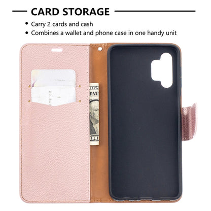 For Samsung Galaxy A32 5G Litchi Texture Pure Color Horizontal Flip PU Leather Case with Holder & Card Slots & Wallet & Lanyard(Rose Gold) by buy2fix