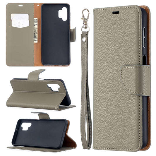 For Samsung Galaxy A32 5G Litchi Texture Pure Color Horizontal Flip PU Leather Case with Holder & Card Slots & Wallet & Lanyard(Grey) by buy2fix