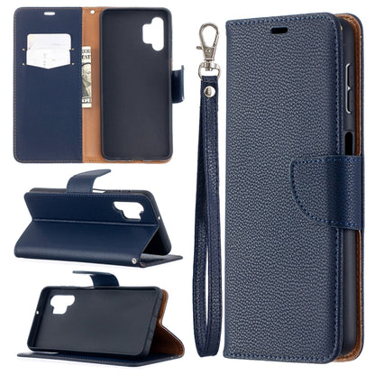 For Samsung Galaxy A32 5G Litchi Texture Pure Color Horizontal Flip PU Leather Case with Holder & Card Slots & Wallet & Lanyard(Dark Blue) by buy2fix