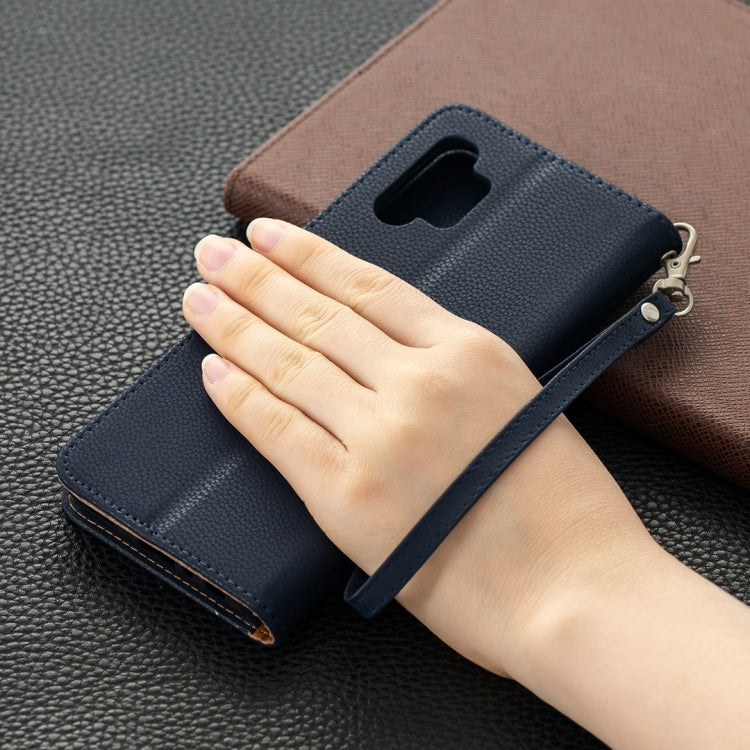 For Samsung Galaxy A32 5G Litchi Texture Pure Color Horizontal Flip PU Leather Case with Holder & Card Slots & Wallet & Lanyard(Dark Blue) by buy2fix