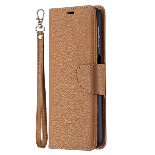 For Samsung Galaxy A32 5G Litchi Texture Pure Color Horizontal Flip PU Leather Case with Holder & Card Slots & Wallet & Lanyard(Brown) by buy2fix