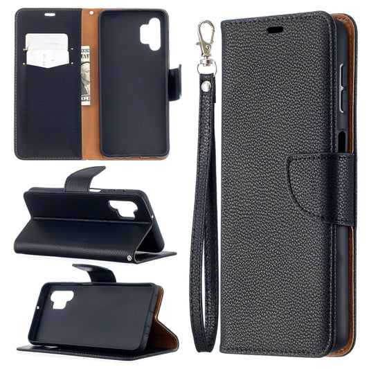 For Samsung Galaxy A32 5G Litchi Texture Pure Color Horizontal Flip PU Leather Case with Holder & Card Slots & Wallet & Lanyard(Black) by buy2fix