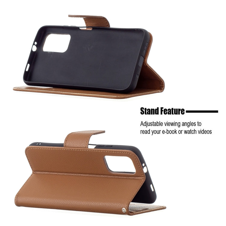 For Xiaomi Poco M3 Litchi Texture Pure Color Horizontal Flip PU Leather Case with Holder & Card Slots & Wallet & Lanyard(Brown) - Xiaomi Cases by buy2fix | Online Shopping UK | buy2fix