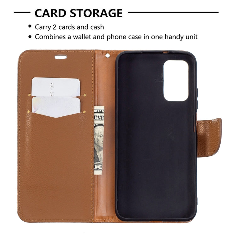 For Xiaomi Poco M3 Litchi Texture Pure Color Horizontal Flip PU Leather Case with Holder & Card Slots & Wallet & Lanyard(Brown) - Xiaomi Cases by buy2fix | Online Shopping UK | buy2fix