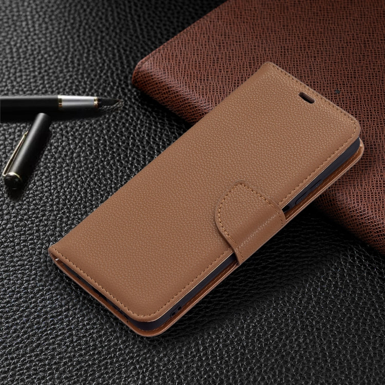 For Xiaomi Poco M3 Litchi Texture Pure Color Horizontal Flip PU Leather Case with Holder & Card Slots & Wallet & Lanyard(Brown) - Xiaomi Cases by buy2fix | Online Shopping UK | buy2fix