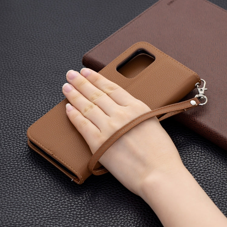 For Xiaomi Poco M3 Litchi Texture Pure Color Horizontal Flip PU Leather Case with Holder & Card Slots & Wallet & Lanyard(Brown) - Xiaomi Cases by buy2fix | Online Shopping UK | buy2fix