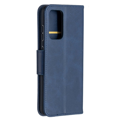 For Samsung Galaxy A52 5G Retro Lambskin Texture Pure Color Horizontal Flip PU Leather Case with Holder & Card Slots & Wallet & Lanyard(Blue) by buy2fix