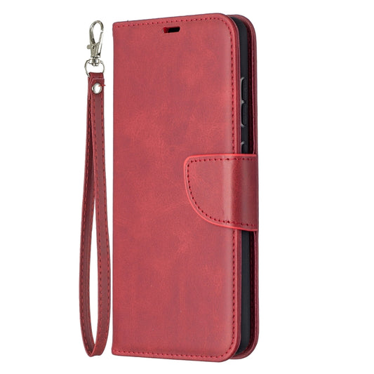 For Samsung Galaxy A52 5G Retro Lambskin Texture Pure Color Horizontal Flip PU Leather Case with Holder & Card Slots & Wallet & Lanyard(Red) by buy2fix
