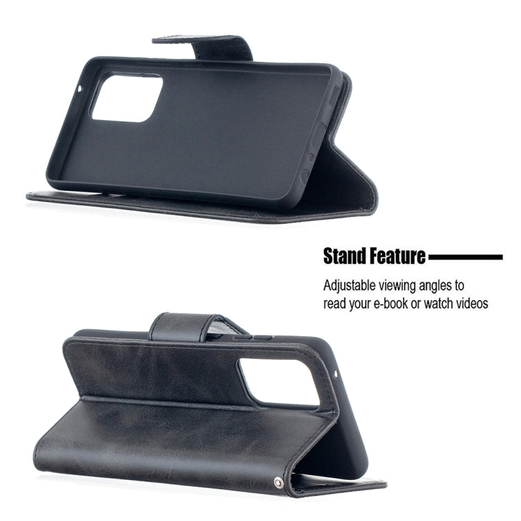 For Samsung Galaxy A52 5G Retro Lambskin Texture Pure Color Horizontal Flip PU Leather Case with Holder & Card Slots & Wallet & Lanyard(Black) by buy2fix