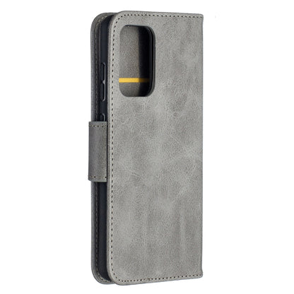 For Samsung Galaxy A52 5G Retro Lambskin Texture Pure Color Horizontal Flip PU Leather Case with Holder & Card Slots & Wallet & Lanyard(Grey) by buy2fix