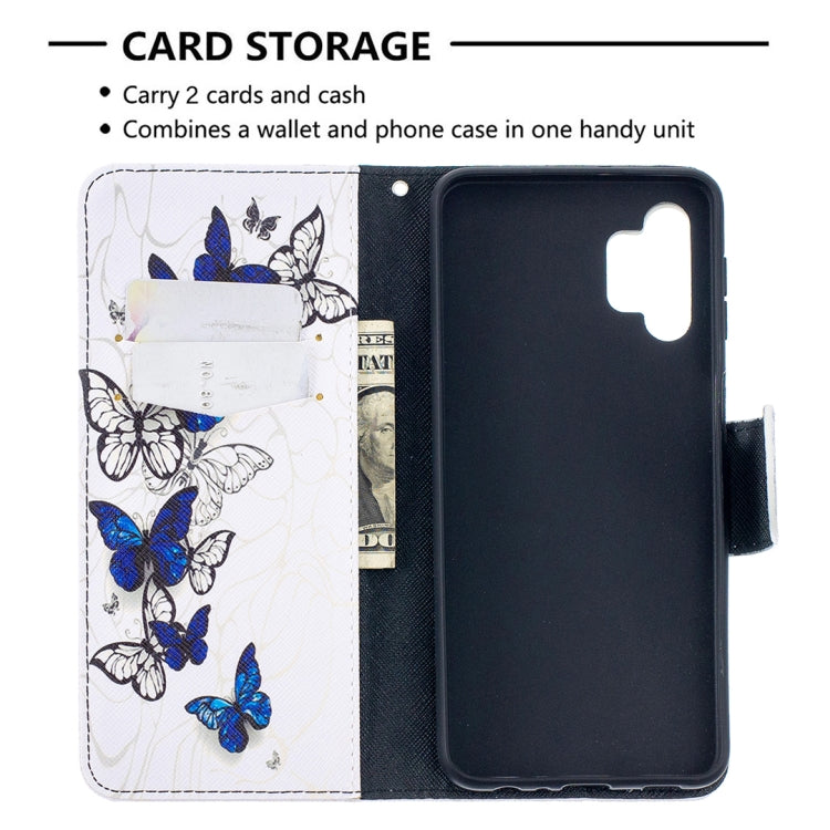 For Samsung Galaxy A32 5G Colored Drawing Pattern Horizontal Flip Leather Case with Holder & Card Slots & Wallet(Butterfly Swarm) by buy2fix