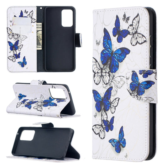 For Samsung Galaxy A52 5G / 4G Colored Drawing Pattern Horizontal Flip Leather Case with Holder & Card Slots & Wallet(Butterfly Swarm) by buy2fix