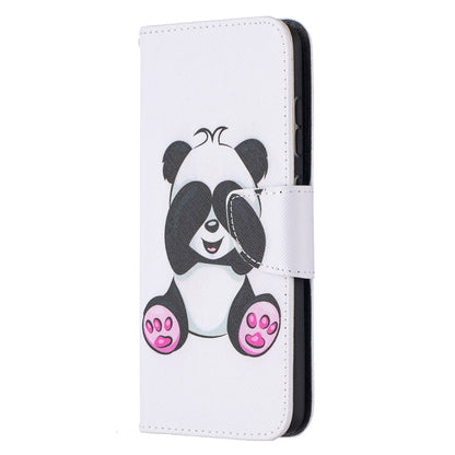 For Samsung Galaxy A52 5G / 4G Colored Drawing Pattern Horizontal Flip Leather Case with Holder & Card Slots & Wallet(Panda) by buy2fix