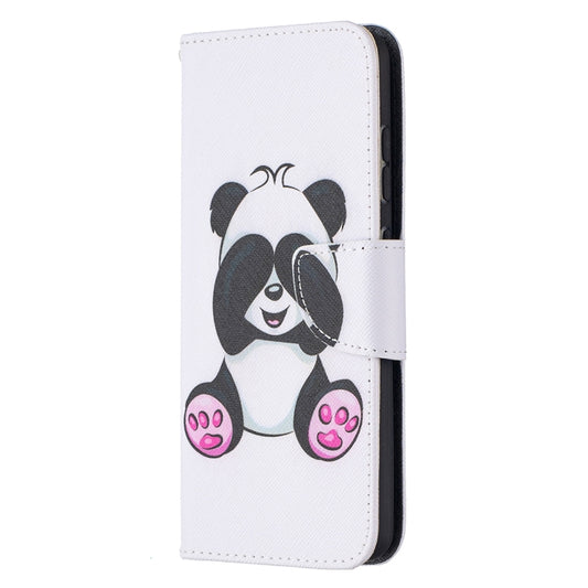 For Samsung Galaxy A52 5G / 4G Colored Drawing Pattern Horizontal Flip Leather Case with Holder & Card Slots & Wallet(Panda) by buy2fix