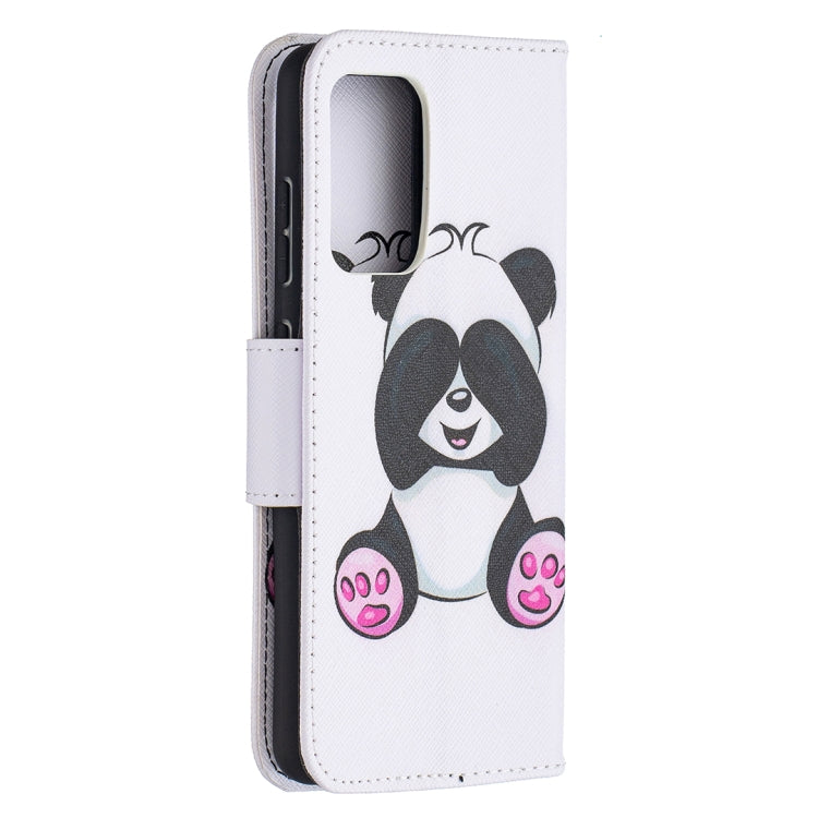 For Samsung Galaxy A52 5G / 4G Colored Drawing Pattern Horizontal Flip Leather Case with Holder & Card Slots & Wallet(Panda) by buy2fix