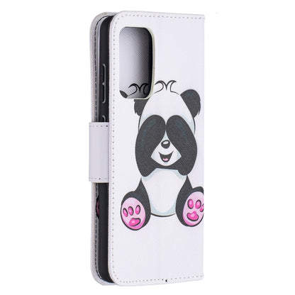 For Samsung Galaxy A52 5G / 4G Colored Drawing Pattern Horizontal Flip Leather Case with Holder & Card Slots & Wallet(Panda) by buy2fix