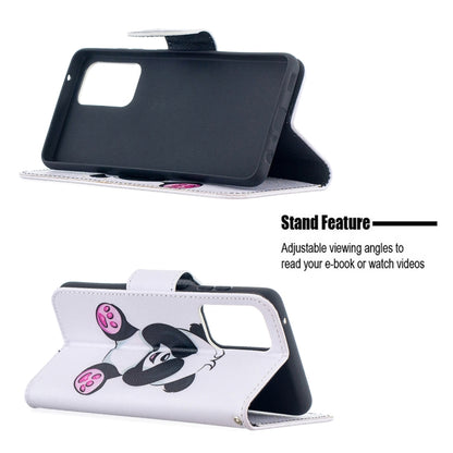 For Samsung Galaxy A52 5G / 4G Colored Drawing Pattern Horizontal Flip Leather Case with Holder & Card Slots & Wallet(Panda) by buy2fix